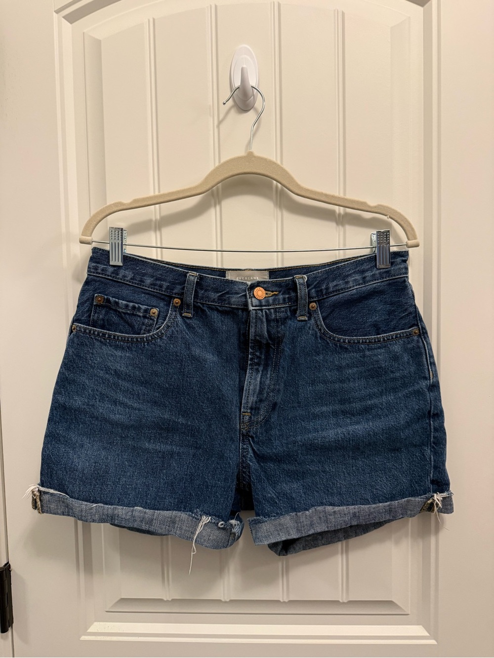 Everlane Women’s Dark Blue Cuffed Denim Shorts Size 29
